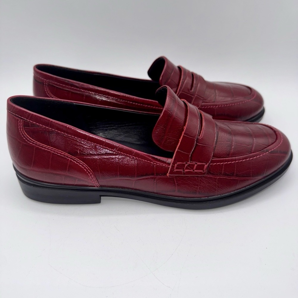 Ecco Classic 15 Penny Loafers Women's Size 8 EU 39 Brick Red Leather - Picture 5 of 16